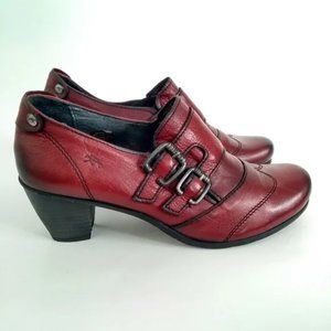 Fluchos women's burgundy red casual walking leather shoes size Euro 40